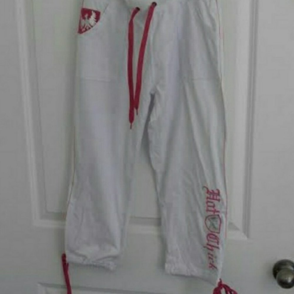Sale White pink tie off capri "baseball style" - Picture 3 of 13